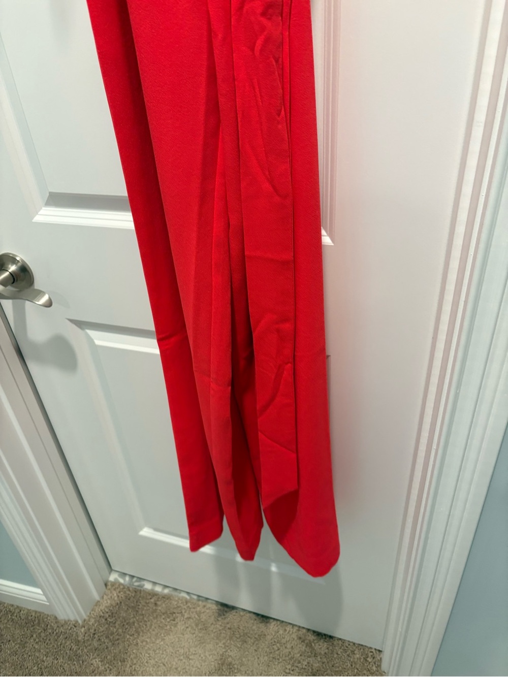 Lilly Pulitzer Red-Orange V-Neck Sleeveless Jumpsuit with Waist Tie - Picture 5 of 7